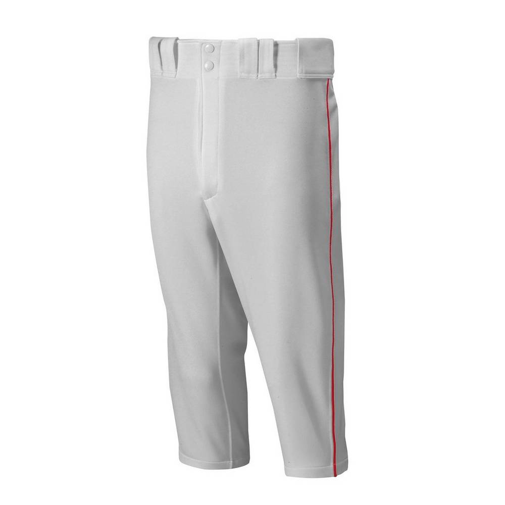 Pantalones Mizuno Premier Short Piped Hombre Gris/Rojas Ofertas VWGR-13742